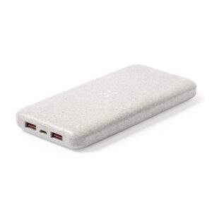 Bezprzewodowy power bank 8000 mAh ze słomy pszenicznej, ładowarka bezprzewodowa 10W