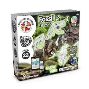2 in 1 Fossil Excavation Kit III. Gra edukacyjna dostarczana z papierową torebką prezentową (115 g/m²)