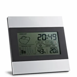 DENE. Biurkowa stacja pogodowa z ekranem LCD z aluminium i ABS