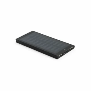 CLERK. Power bank 8 000 mAh z panelem słonecznym z aluminium pochodzącego w 100% z recyklingu