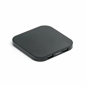 CAROLINE. Ładowarka bezprzewodowa Superfast 15W z 2 portami USB-A w ABS pochodzącego z recyklingu (100% rABS)