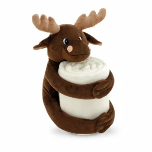 MOOSE. Polarowy koc z pluszakiem (180 g/m²)