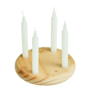 Mały drewniany wieniec adwentowy 4-CHRISTMAS.