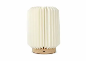Coollux składana papierowa lampa LED Aurora na drewnianej podstawie, 22 cm